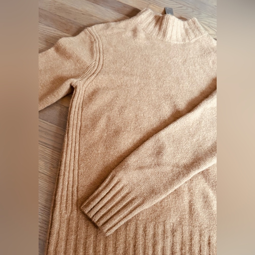 Jcrew camel merino wool mock neck dweater